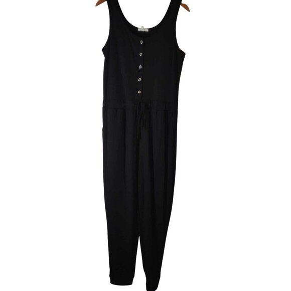 Maurices Women M Black Professional Corporate goth Dark romantic Church Jumpsuit - Picture 1 of 10